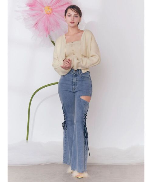 EATME（イートミー）の「サイドレースアップカットアウトデニムパンツ（デニムパンツ・レディース・その他1/ライトブルー・SMALL/MEDIUM）」の12枚目の写真