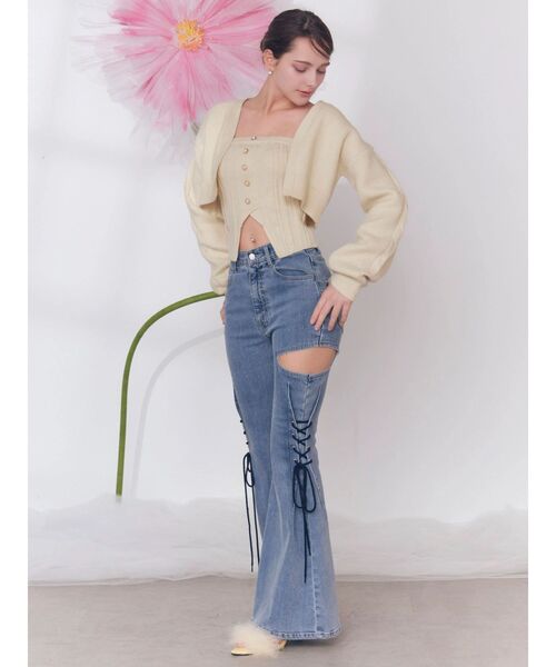 EATME（イートミー）の「サイドレースアップカットアウトデニムパンツ（デニムパンツ・レディース・その他1/ライトブルー・SMALL/MEDIUM）」の13枚目の写真