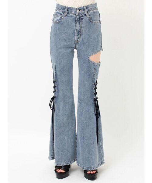 EATME（イートミー）の「サイドレースアップカットアウトデニムパンツ（デニムパンツ・レディース・その他1/ライトブルー・SMALL/MEDIUM）」の6枚目の写真