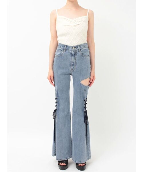 EATME（イートミー）の「サイドレースアップカットアウトデニムパンツ（デニムパンツ・レディース・その他1/ライトブルー・SMALL/MEDIUM）」の14枚目の写真