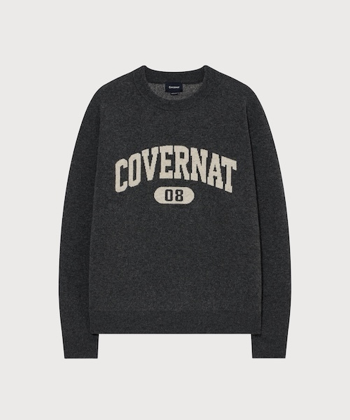 COVERNAT（カバーナット）の「CENTER ARCH LOGO KNIT（ニット/セーター・メンズ・ブラウン/ベージュ/ライトブルー/チャコールグレー・XX-LARGE/X-LARGE/LARGE/MEDIUM/SMALL/X-SMALL）」の2枚目の写真