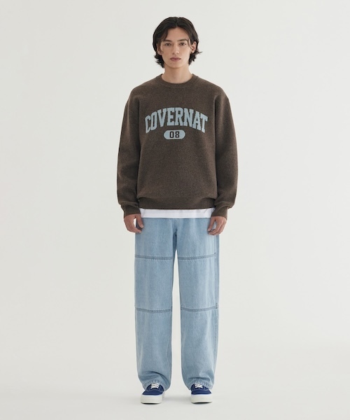 COVERNAT（カバーナット）の「CENTER ARCH LOGO KNIT（ニット/セーター・メンズ・ブラウン/ベージュ/ライトブルー/チャコールグレー・XX-LARGE/X-LARGE/LARGE/MEDIUM/SMALL/X-SMALL）」の6枚目の写真
