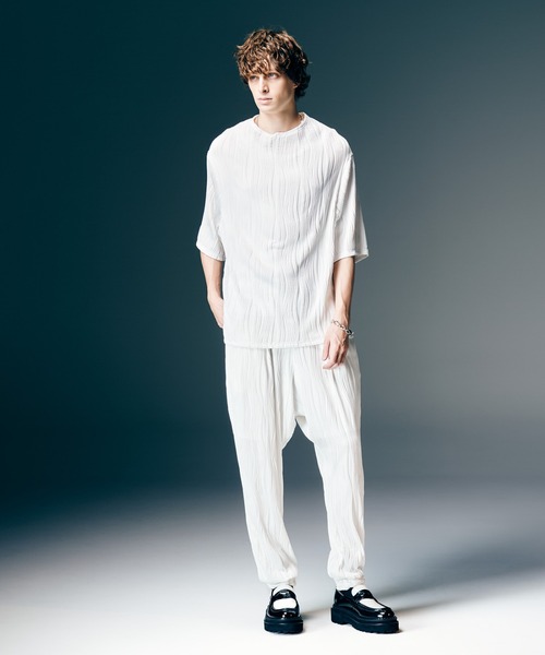 glamb（グラム）の「Willow Crepe Pants / ウィロークレープパンツ（その他パンツ・メンズ・ブラック/ホワイト・S/M/L）」の9枚目の写真