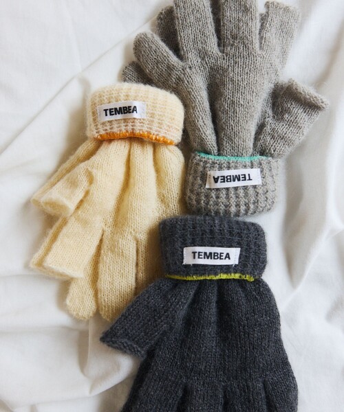 TEMBEA（テンベア）の「TEMBEA × FREAK'S STORE/テンベア × フリークスストア 別注GUNTE 2FINGERLESS MOHAIR 別注モヘア ツーフィンガーレス 手袋（手袋・メンズ・ライトグレー/ナチュラル/チャコールグレー・ONE SIZE）」の9枚目の写真
