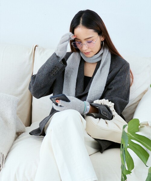 TEMBEA（テンベア）の「TEMBEA × FREAK'S STORE/テンベア × フリークスストア 別注GUNTE 2FINGERLESS MOHAIR 別注モヘア ツーフィンガーレス 手袋（手袋・メンズ・ライトグレー/ナチュラル/チャコールグレー・ONE SIZE）」の13枚目の写真