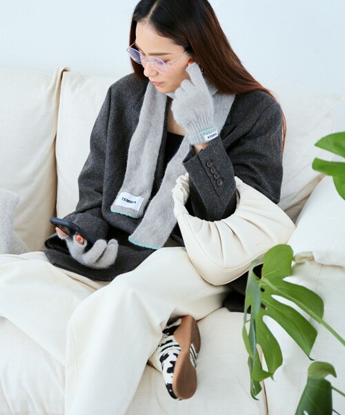 TEMBEA（テンベア）の「TEMBEA × FREAK'S STORE/テンベア × フリークスストア 別注GUNTE 2FINGERLESS MOHAIR 別注モヘア ツーフィンガーレス 手袋（手袋・メンズ・ライトグレー/ナチュラル/チャコールグレー・ONE SIZE）」の15枚目の写真