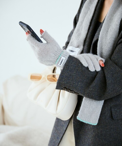 TEMBEA（テンベア）の「TEMBEA × FREAK'S STORE/テンベア × フリークスストア 別注GUNTE 2FINGERLESS MOHAIR 別注モヘア ツーフィンガーレス 手袋（手袋・メンズ・ライトグレー/ナチュラル/チャコールグレー・ONE SIZE）」の20枚目の写真