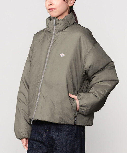 DANTON(ダントン)の「DANTON | ナイロン スタンドカラージャケット WOMEN(その他アウター・レディース・ブラック/グレイッシュベージュ・M)」の1枚目の写真