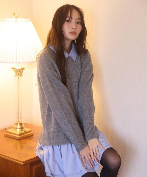 PROPORTION BODY DRESSING(プロポーションボディドレッシング)の「<E>レイヤードミニワンピース / 1216147001(ワンピース・レディース・グレー系その他/ブラック・FREE)」の2枚目の写真