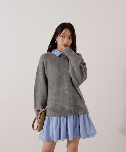 PROPORTION BODY DRESSING(プロポーションボディドレッシング)の「<E>レイヤードミニワンピース / 1216147001(ワンピース・レディース・グレー系その他/ブラック・FREE)」の9枚目の写真