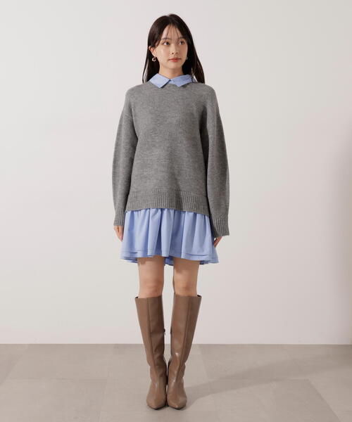 PROPORTION BODY DRESSING(プロポーションボディドレッシング)の「<E>レイヤードミニワンピース / 1216147001(ワンピース・レディース・グレー系その他/ブラック・FREE)」の18枚目の写真