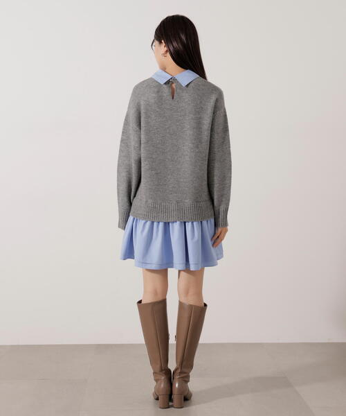 PROPORTION BODY DRESSING(プロポーションボディドレッシング)の「<E>レイヤードミニワンピース / 1216147001(ワンピース・レディース・グレー系その他/ブラック・FREE)」の20枚目の写真