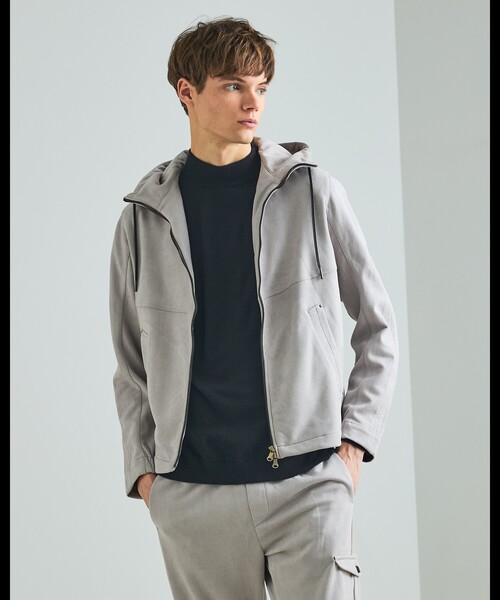 DESIGNWORKS（デザインワークス）の「ﾌｪｲｸｽｳｪｰﾄﾞﾌｰﾃﾞｨｰﾌﾞﾙｿﾞﾝ（ブルゾン・メンズ・グレー/ブラック・48/50/46）」の2枚目の写真