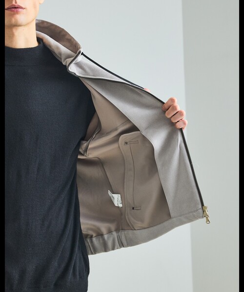 DESIGNWORKS（デザインワークス）の「ﾌｪｲｸｽｳｪｰﾄﾞﾌｰﾃﾞｨｰﾌﾞﾙｿﾞﾝ（ブルゾン・メンズ・グレー/ブラック・48/50/46）」の8枚目の写真
