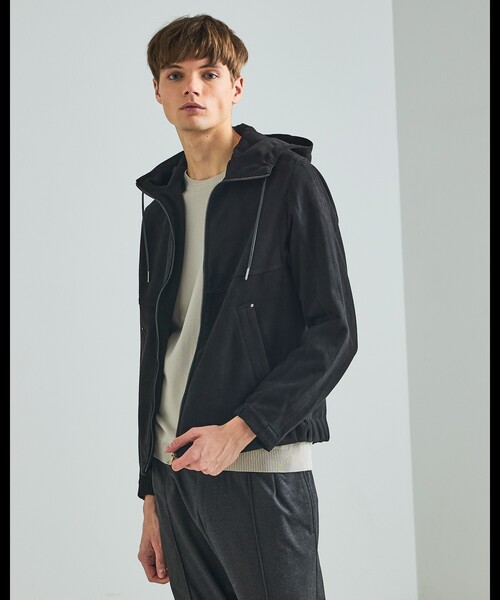 DESIGNWORKS（デザインワークス）の「ﾌｪｲｸｽｳｪｰﾄﾞﾌｰﾃﾞｨｰﾌﾞﾙｿﾞﾝ（ブルゾン・メンズ・グレー/ブラック・48/50/46）」の4枚目の写真