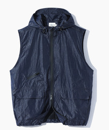 DIMITRI BLACK（ディミトリブラック）の「ASI 2WAY ナイロンメタルフードベスト_グレイッシュネイビー（ベスト）」