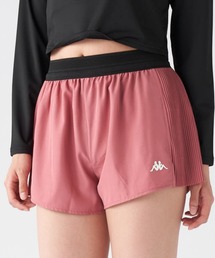 【Kappa/カッパ】レディースサイドプリーツショートパンツ　スポーツ　ゴルフ　アウトドア　フィットネス　散歩