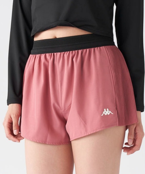 Kappa（カッパ）の「【Kappa/カッパ】レディースサイドプリーツショートパンツ　スポーツ　ゴルフ　アウトドア　フィットネス　散歩（その他パンツ・レディース・ピンク/ブラック/ブルー・X-LARGE/XX-LARGE/MEDIUM/LARGE/SMALL）」の3枚目の写真