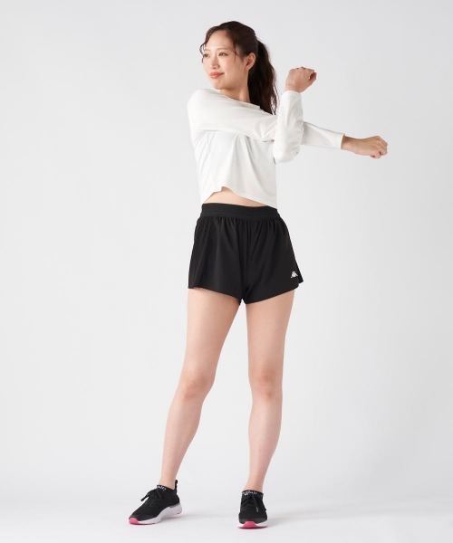 Kappa（カッパ）の「【Kappa/カッパ】レディースサイドプリーツショートパンツ　スポーツ　ゴルフ　アウトドア　フィットネス　散歩（その他パンツ・レディース・ピンク/ブラック/ブルー・X-LARGE/XX-LARGE/MEDIUM/LARGE/SMALL）」の4枚目の写真