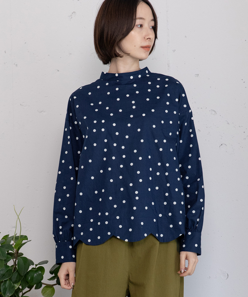 POU DOU DOU（プードゥドゥ）の「2way裾スカラップ長袖ブラウス（シャツ/ブラウス・レディース・オフホワイト/ネイビー/スミクロ/モカ・M）」の17枚目の写真