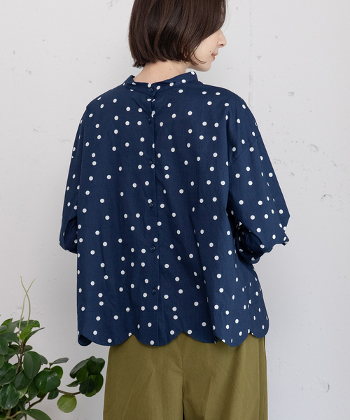 POU DOU DOU（プードゥドゥ）の「2way裾スカラップ長袖ブラウス（シャツ/ブラウス・レディース・オフホワイト/ネイビー/スミクロ/モカ・M）」の20枚目の写真