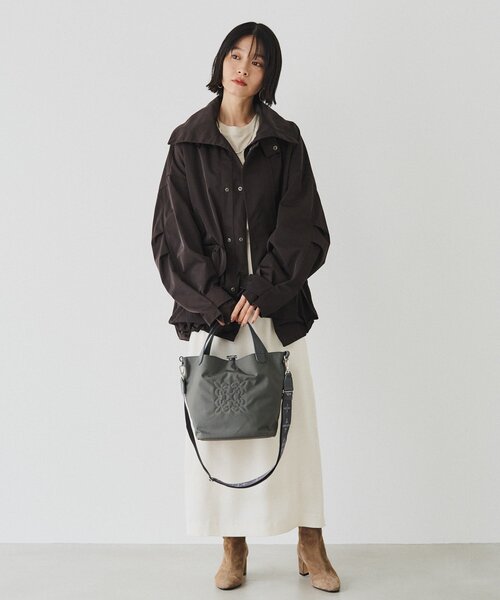 russet(ラシット)の「コーデュラナイロン2WAYミニトートバッグ(トートバッグ・レディース・ブラック/グレー/グレイッシュベージュ・FREE)」の8枚目の写真