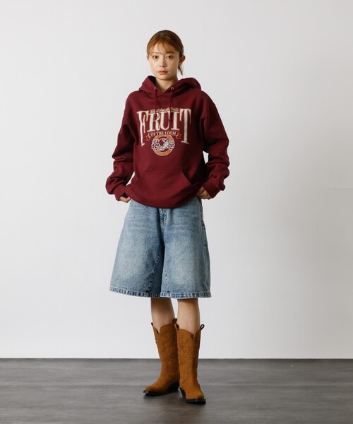 FRUIT OF THE LOOM(フルーツオブザルーム)の「【FRUIT OF THE LOOM/フルーツ・オブ・ザ・ルーム】PRINT HOOD8/プリントフーディー/ユニセックス【WEB限定】(パーカー・メンズ・ブラック/ホワイト/ワイン・XL/M/L)」の15枚目の写真