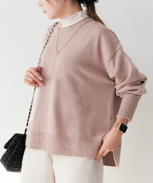 aquagarage（アクアガレージ）の「サイドスリットニットプルオーバー（ニット/セーター・レディース・ブラック/ブルー/ブラウン系その他・M/L）」の3枚目の写真