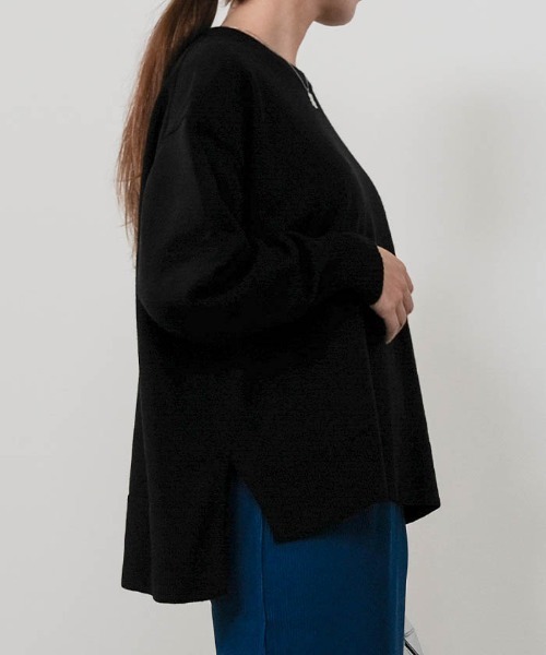 aquagarage（アクアガレージ）の「サイドスリットニットプルオーバー（ニット/セーター・レディース・ブラック/ブルー/ブラウン系その他・M/L）」の4枚目の写真