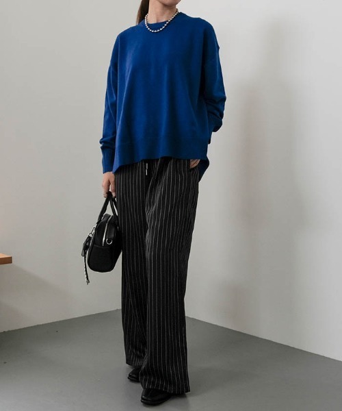 aquagarage（アクアガレージ）の「サイドスリットニットプルオーバー（ニット/セーター・レディース・ブラック/ブルー/ブラウン系その他・M/L）」の12枚目の写真