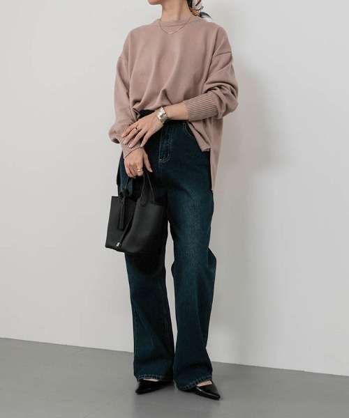 aquagarage（アクアガレージ）の「サイドスリットニットプルオーバー（ニット/セーター・レディース・ブラック/ブルー/ブラウン系その他・M/L）」の8枚目の写真