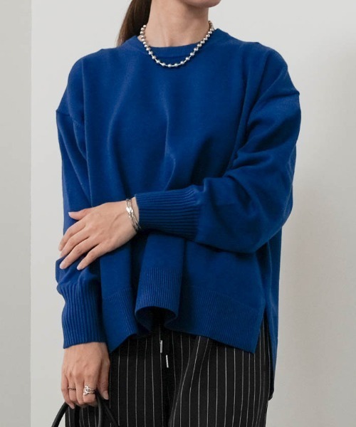 aquagarage（アクアガレージ）の「サイドスリットニットプルオーバー（ニット/セーター・レディース・ブラック/ブルー/ブラウン系その他・M/L）」の22枚目の写真