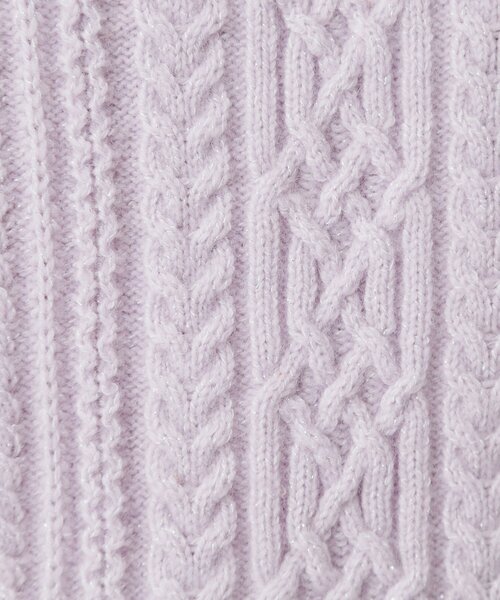 COUP DE CHANCE（クードシャンス）の「【手洗い可／日本製】ケーブルデザインのニットトップス（ニット/セーター・レディース・ブラウン系/サックスブルー/オフホワイト/パープル/ライトグレー・34/38）」の16枚目の写真