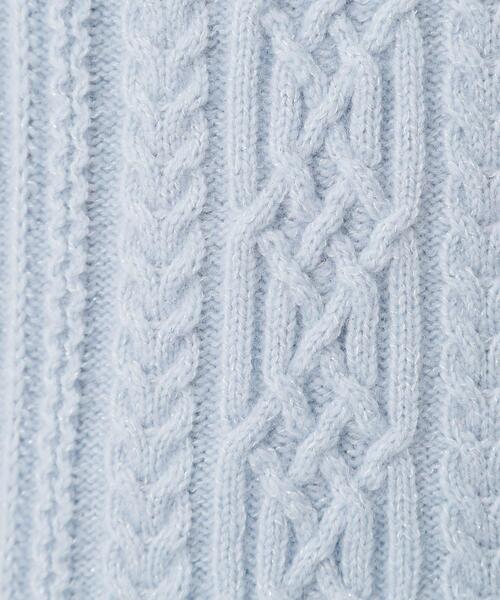 COUP DE CHANCE（クードシャンス）の「【手洗い可／日本製】ケーブルデザインのニットトップス（ニット/セーター・レディース・ブラウン系/サックスブルー/オフホワイト/パープル/ライトグレー・34/38）」の12枚目の写真