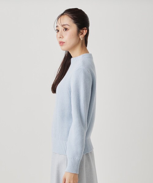 COUP DE CHANCE（クードシャンス）の「【手洗い可／日本製】ケーブルデザインのニットトップス（ニット/セーター・レディース・ブラウン系/サックスブルー/オフホワイト/パープル/ライトグレー・34/38）」の10枚目の写真