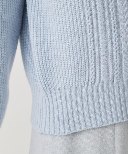 COUP DE CHANCE（クードシャンス）の「【手洗い可／日本製】ケーブルデザインのニットトップス（ニット/セーター・レディース・ブラウン系/サックスブルー/オフホワイト/パープル/ライトグレー・34/38）」の6枚目の写真
