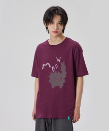 [ミユキャット]コットンルーズフィット半袖Tシャツ_プラムパープル