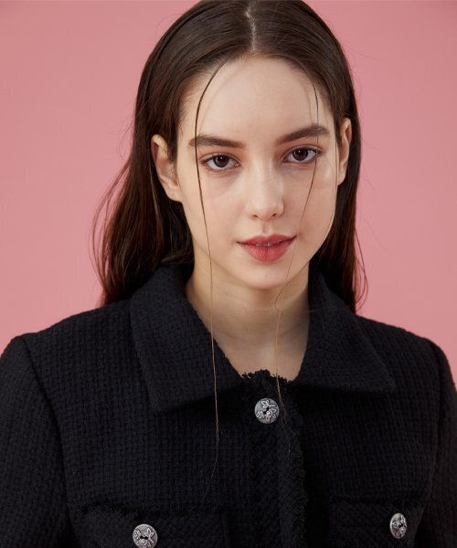 KOLEAT(コレット)の「WOMENクロップデイリーカラーツイードジャケット【BLACK】ブレザーver。(テーラードジャケット・レディース・その他・FREE)」の2枚目の写真