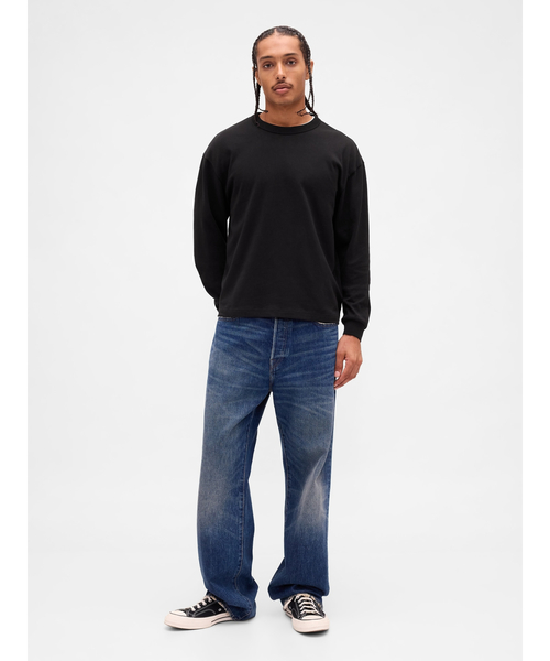 GAP(ギャップ)の「ヘビーウェイト クロップドTシャツ(Tシャツ/カットソー・メンズ・ホワイト/ブラック・XS/S/M/L/XL)」の4枚目の写真