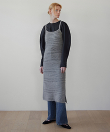 LEVAR（レバー）の「Mohair Skashi Layered Knitted Dress - Light Melange（ワンピース）」