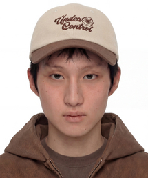 四季用ウォッシングコットン配色ソフトトップロゴボールキャップ男女共用野球帽FLORAL SCRIPT / WASHED B B / BROWN