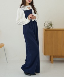 DAYRA（デイラ）の「ソリッドカラー ワイド パンツ シンプル オールインワン（サロペット/オーバーオール）」