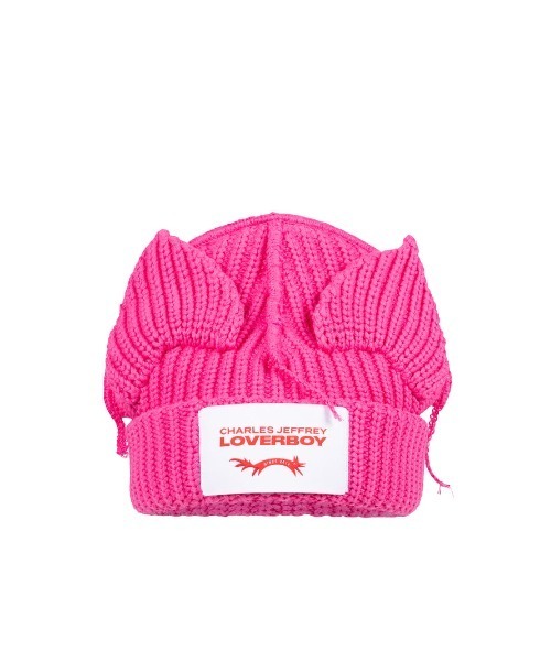 charles jeffrey loverboy ビーニー　ピンク　正規 CHUNKY EARS BEANIE（ニットキャップ/ビーニー）｜Charles Jeffrey
