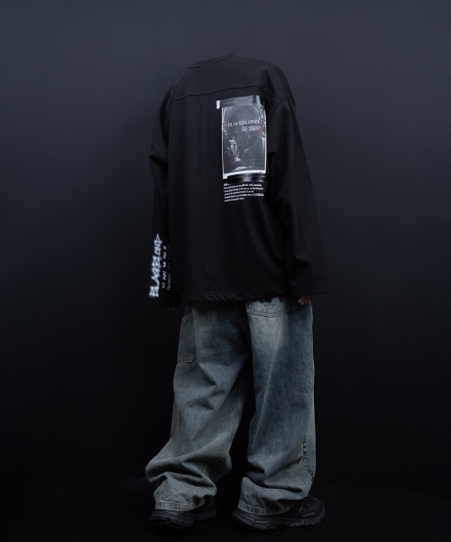 BLACK BLOND(ブラック ブロンド)の「ビビディ 1982 ノーシンパシー 長袖Tシャツ (ブラック)(Tシャツ/カットソー・レディース・その他・MEDIUM/LARGE/X-LARGE)」の4枚目の写真