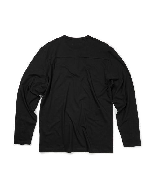 ETCE(イーティーシーイー)の「(BASE) SNAP SLEEVE HENLEY NECK TEE (BLACK)(Tシャツ/カットソー・メンズ・その他・X-LARGE/MEDIUM/LARGE)」の4枚目の写真