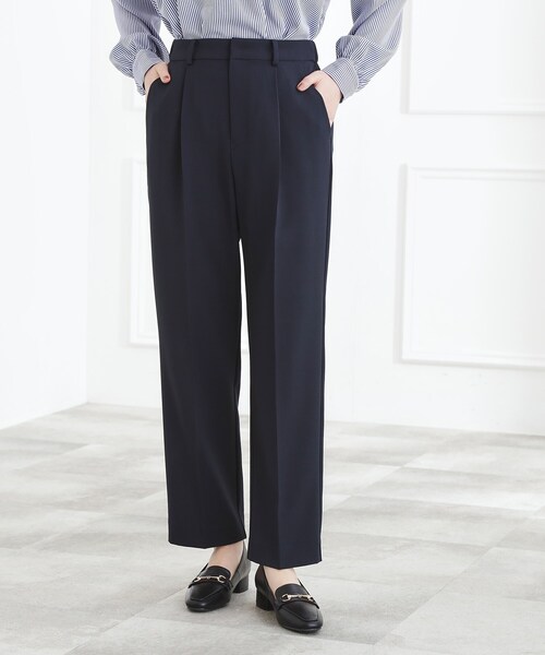 grove（グローブ）の「【マシンウォッシュ/防シワ/S-3L】着回しできるカセット服テーパードパンツ（その他パンツ・レディース・ネイビー/グレー・02/03/05/04/01）」の2枚目の写真