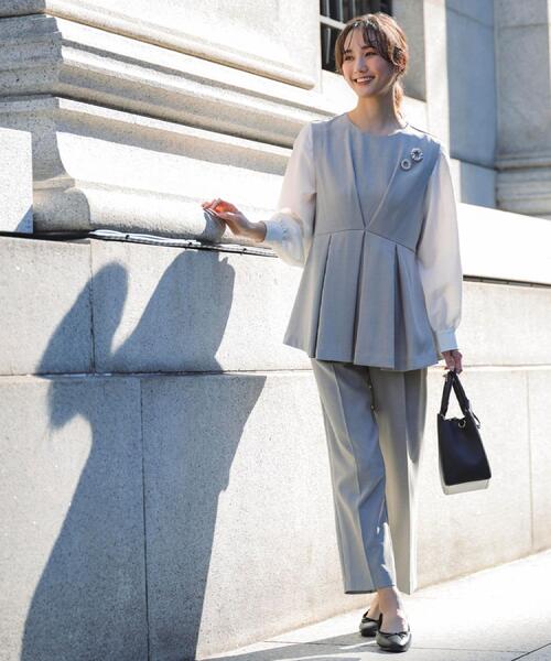 grove（グローブ）の「【マシンウォッシュ/防シワ/S-3L】着回しできるカセット服テーパードパンツ（その他パンツ・レディース・ネイビー/グレー・02/03/05/04/01）」の3枚目の写真