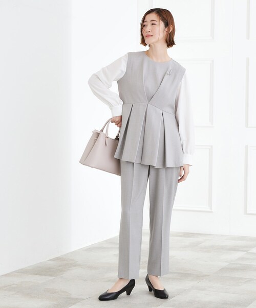 grove（グローブ）の「【マシンウォッシュ/防シワ/S-3L】着回しできるカセット服テーパードパンツ（その他パンツ・レディース・ネイビー/グレー・02/03/05/04/01）」の6枚目の写真