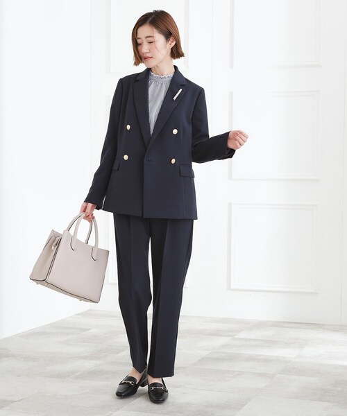 grove（グローブ）の「【マシンウォッシュ/防シワ/S-3L】着回しできるカセット服テーパードパンツ（その他パンツ・レディース・ネイビー/グレー・02/03/05/04/01）」の9枚目の写真