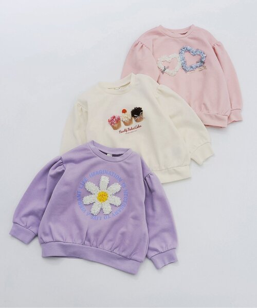 apres les cours（アプレレクール）の「3柄GIRLS立体モチーフトレーナー_ジュニア対応（スウェット・キッズ・ピンク/アイボリー/ラベンダー・140/130/120/110/100/90/80）」の14枚目の写真